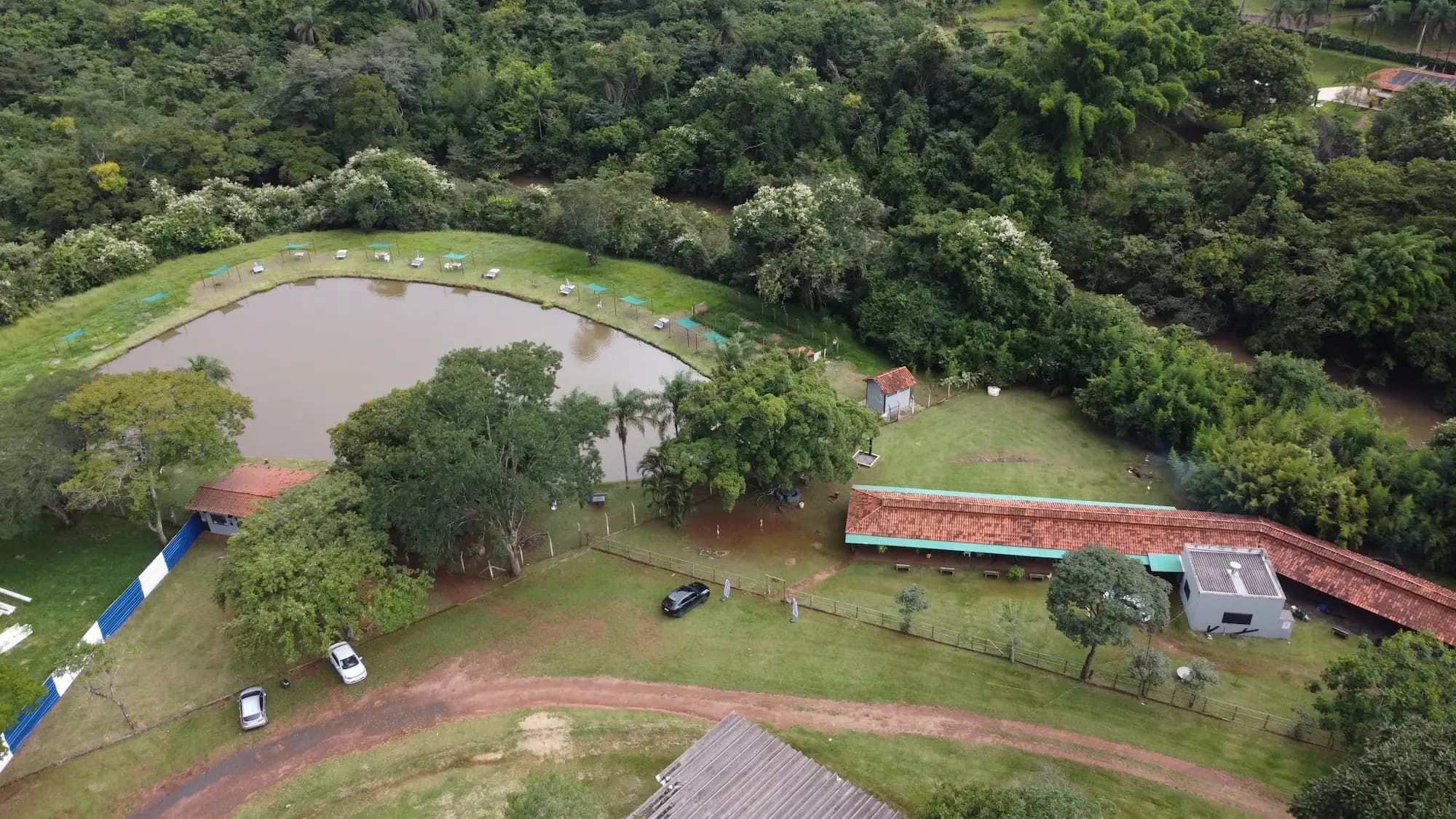 Área de pesque e solte em vista de drone